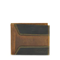 CALFNERO Men Brown Colorblocked Two Fold Wallet-image-0