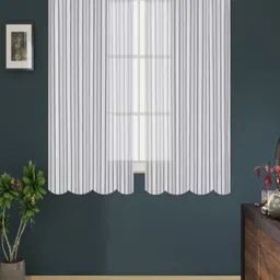 Homefab India White Set of 2 Sheer Window Curtains-picture-15