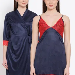 Clovia Blue Solid Nightdress NSM294T08O-image-37