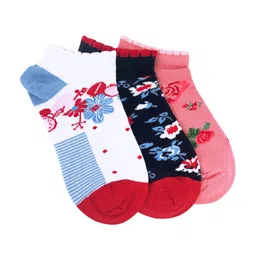 KazarMax Girls Pack Of 3 Patterned Ankle-Length Socks-picture-17