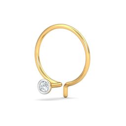 KUBERBOX 18K Yellow Gold Bezel 2 Cent Nose Pin-picture-36