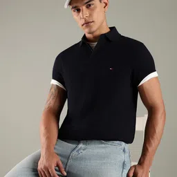 Tommy Hilfiger Men Solid Polo Collar T-shirt image 1