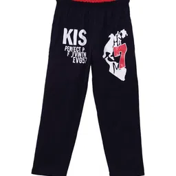 SWEET ANGEL Boys Navy Blue & White Solid Straight-Fit Track Pants-picture-21