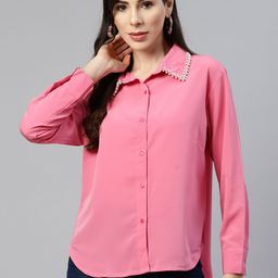 plusS Women Pink Regular Fit Casual Shirt-picture-30