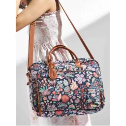 Chumbak Batik Bloom Hand Bag - Navy-image-3