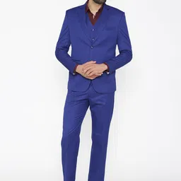 Wintage Men Blue Solid Single-Breasted Regular Fit Party Suit-picture-29