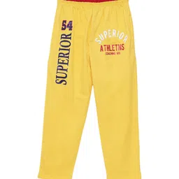 SWEET ANGEL Boys Yellow & Blue Solid Straight-Fit Track Pants-picture-14