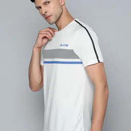 Alcis Men White & Grey Striped Slim Fit T-shirt-picture-21