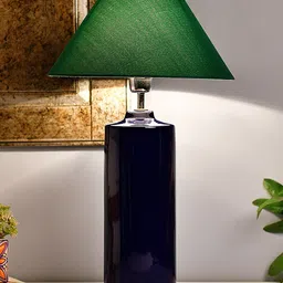 Homesake Blue & Green Colourblocked Bedside Standard Lamp with Shade-picture-10