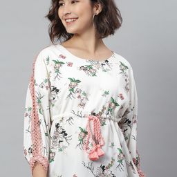 KASSUALLY Off White Floral Georgette Regular Top-picture-46