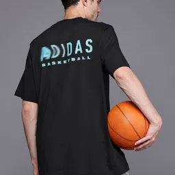 ADIDAS Brand Logo Print Oversized Cotton Basketball T-shirt-picture-56