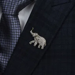 Kavove Men Baby Elephant White Colour Brooch-picture-12