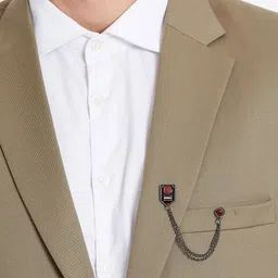 Alvaro Castagnino Men Grey & Red Metal Lapel Pin-picture-21
