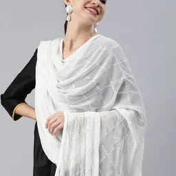 Rani Saahiba Embroidered Sequinned Dupatta-image-22