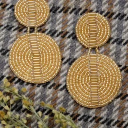 Crunchy Fashion Gold-Plated Handmade Circular Drop Earrings-picture-22