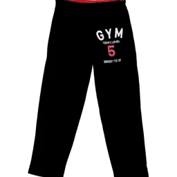 SWEET ANGEL Boys Black Printed Straight-Fit Track Pants-picture-43