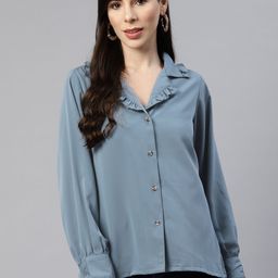 plusS Women Blue Regular Fit Casual Shirt-picture-36