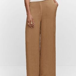 MANGO Women High-Rise Plisse Wide Leg Trousers-picture-2