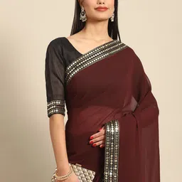 anouk rustic Anouk Woman Pure Georgette Saree image 1