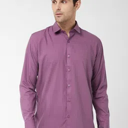 SOJANYA Men Violet Classic Regular Fit Solid Casual Shirt-image-33