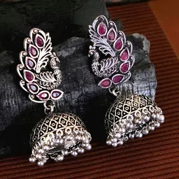Crunchy Fashion Pink Contemporary Jhumkas-picture-19
