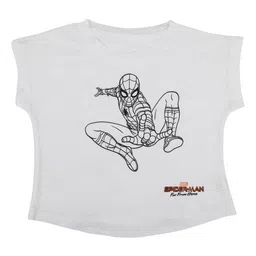 Marvel by Wear Your Mind Girls White Printed Round Neck T-shirt-picture-39