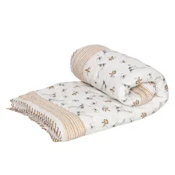 Moms Home White & Brown Organic Cotton Jungle Print AC Quilt-picture-12