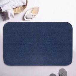 BIANCA Navy Blue Solid 1850 GSM Rectangular Ultra-Soft Anti-Skid Bath Mat-picture-5