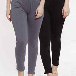 TAG 7 Women Pack of 2 Solid Ankle-Length Leggings-picture-20