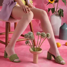 Saint G Striped Leather Block Heels-image-42
