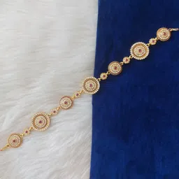 NIKYANKA Gold-Plated Artificial Stones Studded Matha Patti Head Jewellery image 1