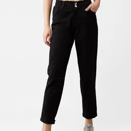 Kotty Women Black Boyfriend Fit High-Rise Clean Look Jeans-image-77