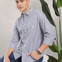 Nautica Men Premium Slim Fit Striped Pure Cotton Casual Shirt-picture-12