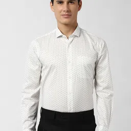 Peter England Men White Regular Fit Printed Formal Shirt-picture-32