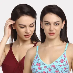 Friskers Pack Of 2 Turquoise Blue & Pink Everyday Bras Full Coverage O-312-14-313-20-30-picture-58