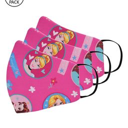 Tossido Kids 3 Pcs Pink Printed 3-Ply Reusable Cloth Masks-picture-48
