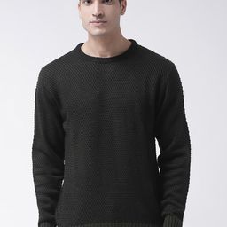 Club York Men Black & Green Self Design Pullover Sweater-picture-13