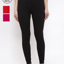 TAG 7 Women Pack Of 3 Solid Leggings-picture-21