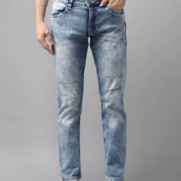 Roadster Men Blue Slim Fit Low Distress Light Fade Stretchable Jeans-picture-22