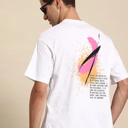 Mast & Harbour Printed Drop-Shoulder Sleeves Pure Cotton T-shirt-picture-14