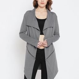 Hypernation Grey Solid Open Front Shrug-picture-13