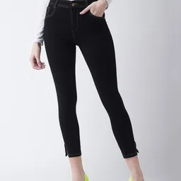 Miss Chase Women Black Skinny Fit High-Rise Clean Look Stretchable Jeans-picture-36