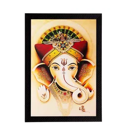 eCraftIndia Multicoloured Spiritual Lord Ganesha Matt Framed Wall Art image 1