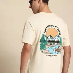 Mast & Harbour Printed Drop-Shoulder Sleeves Pure Cotton T-shirt-picture-10