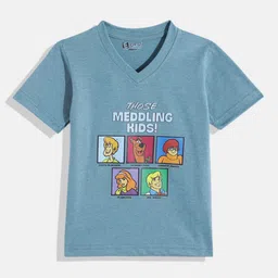 Eteenz Kids Boys Scooby Doo Printed V-Neck T-Shirt-picture-34