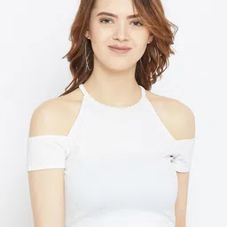 Zastraa Women White Self Design Top-picture-38