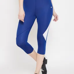ATHLISIS Women Blue Solid Quick Dry Training Tights-image-9