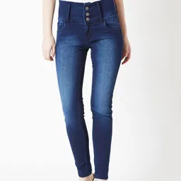 Miss Chase Women Navy Blue Skinny Fit High-Rise Clean Look Jeans-picture-28