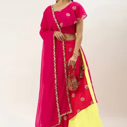 Ethnovog Embroidered Sequinned Ready To Wear Lehenga & Blouse With Dupatta image 5