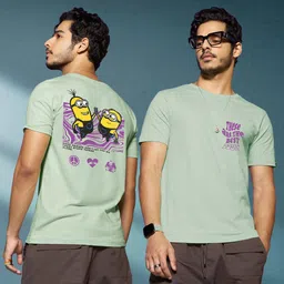 Bewakoof Best Buds Graphic Printed Cotton T-shirt-image-47